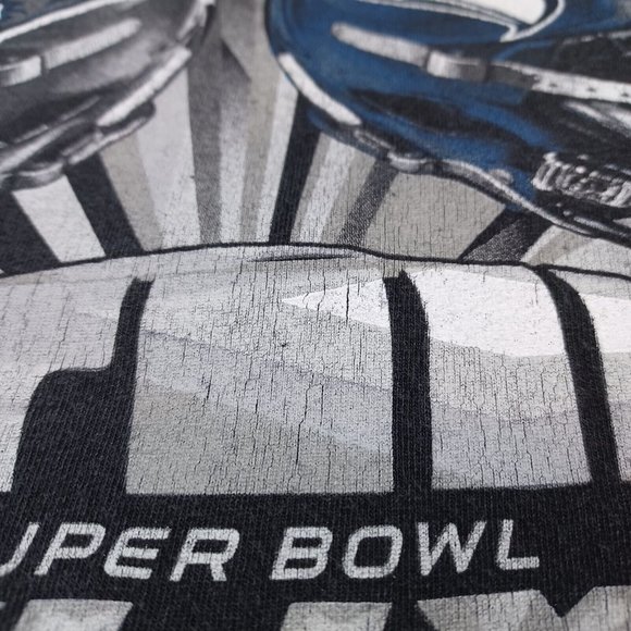 Super Bowl XLIX Men's Size 2XL Patriots Seahawks Black Majestic NFL T-Shirt 2015 - Picture 5 of 7